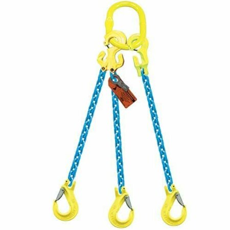 GRABIQ Triple Leg 3/8 in Adjstbl Chain Slng TG3-EGKN, 20ft L, 22900lb WLL G-3/8-TG3-EGKN-20